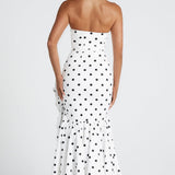 Vestido Maxi Angelina - Estampa de Poá Preta