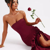 Vestido Maxi Angelina - Burgundy