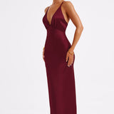 Vestido Maxi Anja - Burgundy