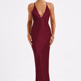 Vestido Maxi Anja - Burgundy