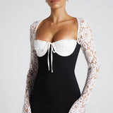 Vestido Maxi Aria - Preto/Branco