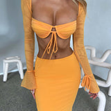 Saia Maxi Astrid - Tangerina