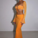 Saia Maxi Astrid - Tangerina