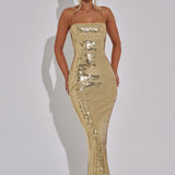 Vestido Maxi Atari - Dourado