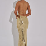 Vestido Maxi Atari - Dourado