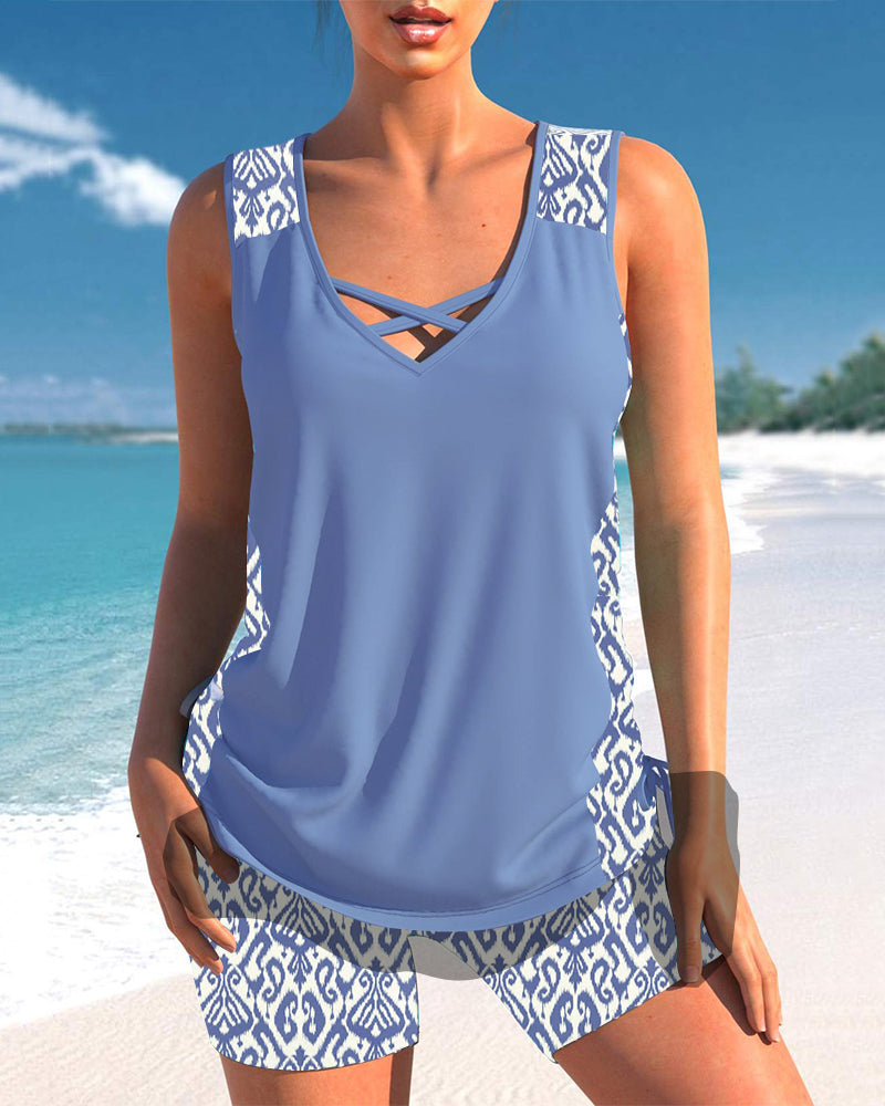 Sylvia - Tankini com estampado geométrico