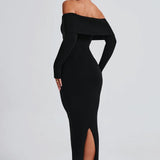 Vestido Maxi Beverley Tricot - Preto