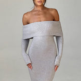 Vestido Maxi Beverley Tricot - Cinza Claro Mescla