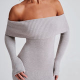 Vestido Maxi Beverley Tricot - Cinza Claro Mescla