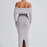 Vestido Maxi Beverley Tricot - Cinza Claro Mescla