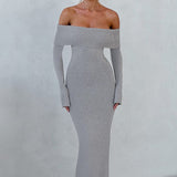 Vestido Maxi Beverley Tricot - Cinza Claro Mescla