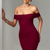 Vestido Midi Bex - Burgundy