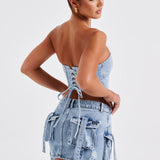 Saia Mini Billie - Lavagem Azul