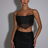 Saia Mini Brielle - Preto Brilhante