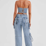 Calça Cargo Brooklyn - Azul