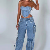 Calça Cargo Brooklyn - Azul