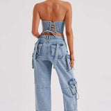 Calça Cargo Brooklyn - Azul