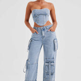 Calça Cargo Brooklyn - Azul