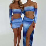 Saia Maxi Brynn - Estampa Blue Haze