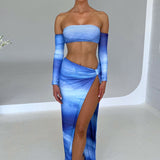 Saia Maxi Brynn - Estampa Blue Haze