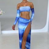 Saia Maxi Brynn - Estampa Blue Haze