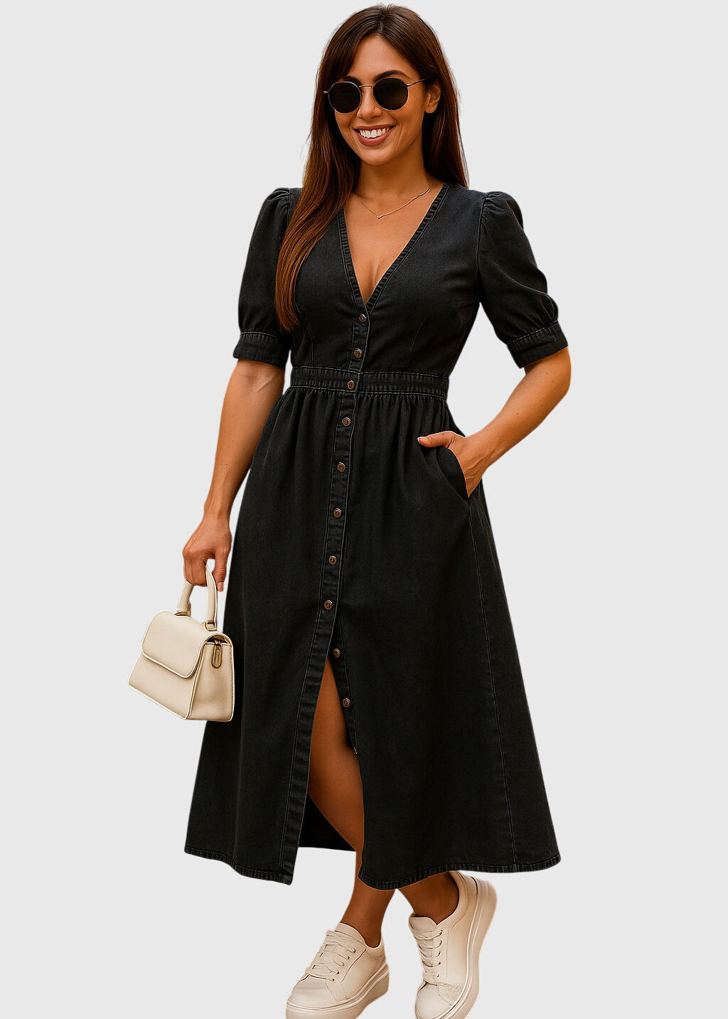 Jacqueline™ | Vestido de Denim Elegante