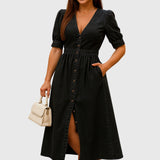 Jacqueline™ | Vestido de Denim Elegante