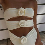 Susanne™ - Badeanzug mit 3D-Rosendesign