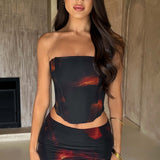 Camiseta Corset - Estampa de Fogo