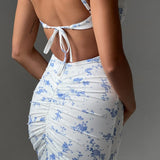 Vestido Maxi Caoimhe - Estampa Floral Azul