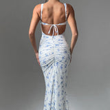 Vestido Maxi Caoimhe - Estampa Floral Azul