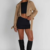Casaco Trench Cropped Caprice - Bege