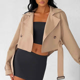 Casaco Trench Cropped Caprice - Bege