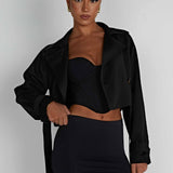 Caprice Trench Coat Cropped - Preto