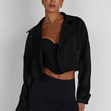 Caprice Trench Coat Cropped - Preto