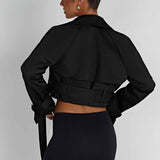 Caprice Trench Coat Cropped - Preto