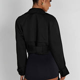 Caprice Trench Coat Cropped - Preto