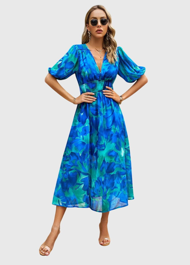 Merlin™ | Vestido Midi Floral Lisonjeiro
