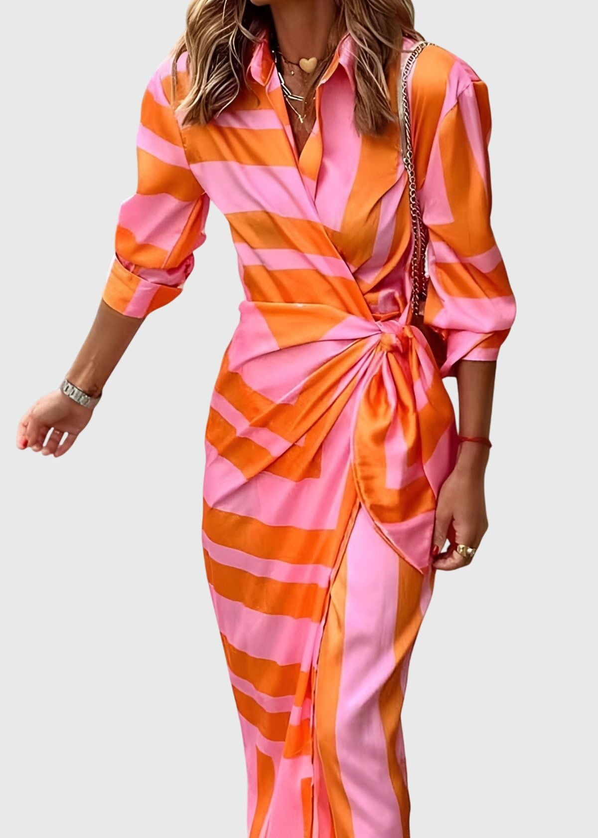 Everly™ | Vestido Envelope Elegante com Estampa