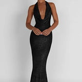 Vestido Maxi Chrishelle - Preto Brilhante