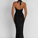 Vestido Maxi Chrishelle - Preto Brilhante