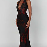 Vestido Maxi Chrishelle - Estampa de Fogo