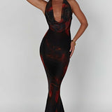 Vestido Maxi Chrishelle - Estampa de Fogo