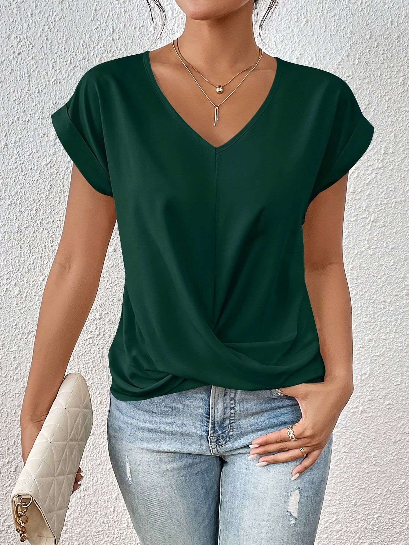 Cleo | Camiseta Casual com Decote V