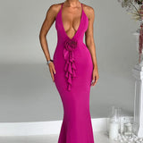 Vestido Maxi Constantina - Rosa Choque