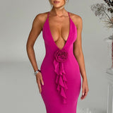 Vestido Maxi Constantina - Rosa Choque