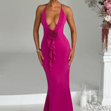 Vestido Maxi Constantina - Rosa Choque