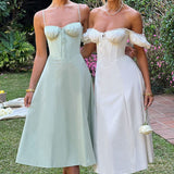 Vestido Midi Courtney - Marfim