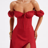 Vestido Midi Courtney - Vermelho