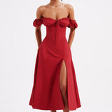 Vestido Midi Courtney - Vermelho